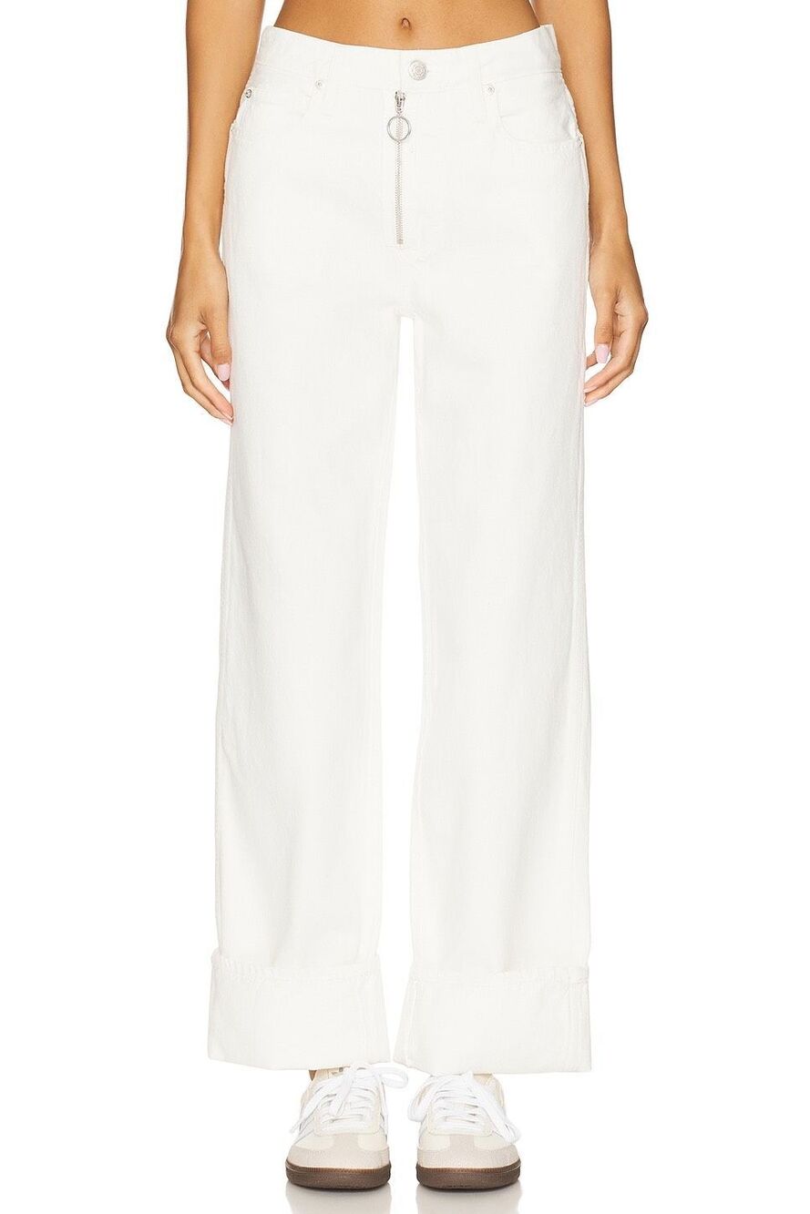 AMO Rosalind Straight Jeans in White Lotus Size 25 NWT